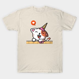 Cute Cat Ice Cream Cone (2) T-Shirt